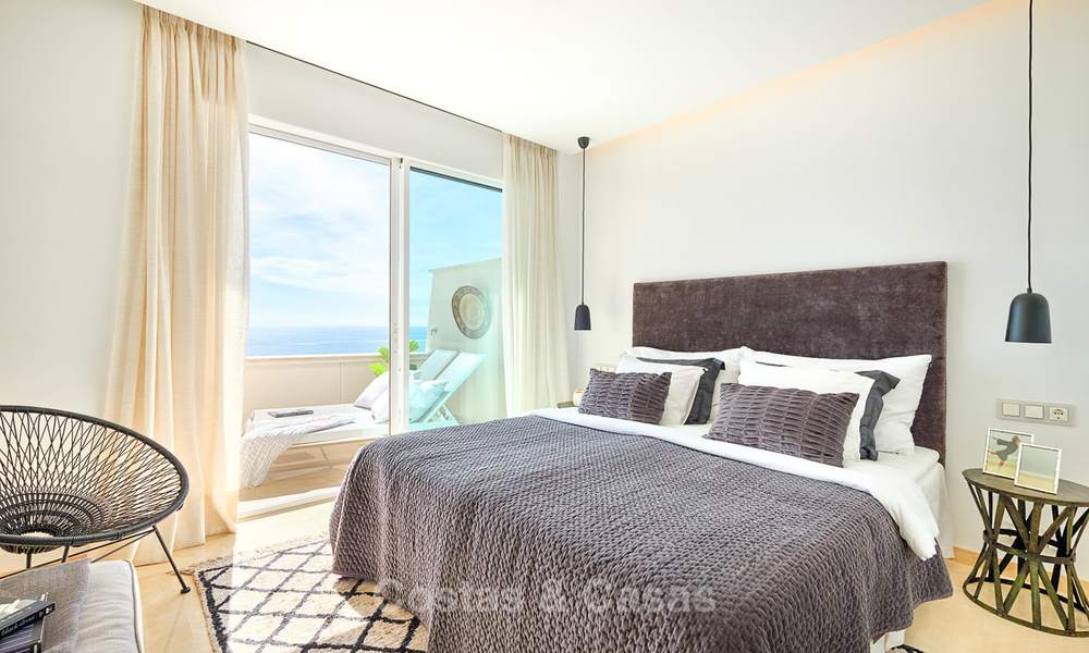 Outstanding front line beach penthouse apartment with private heated pool for sale in a luxury complex on the New Golden Mile, Marbella - Estepona 7855