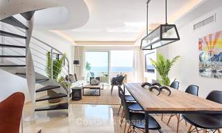 Outstanding front line beach penthouse apartment with private heated pool for sale in a luxury complex on the New Golden Mile, Marbella - Estepona 7874 