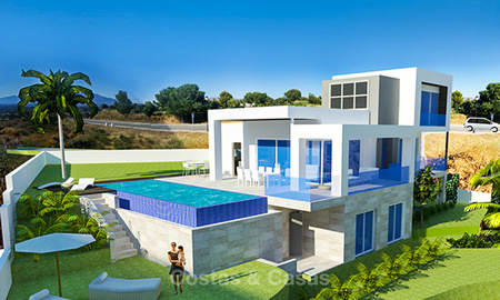 New contemporary and eco-friendly front line golf villas for sale, Mijas, Costa del Sol 8015