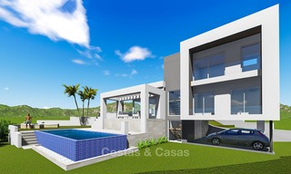 New contemporary and eco-friendly front line golf villas for sale, Mijas, Costa del Sol 8016 