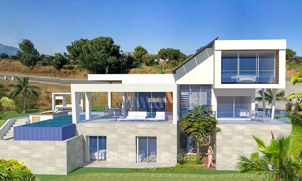 New contemporary and eco-friendly front line golf villas for sale, Mijas, Costa del Sol 8025
