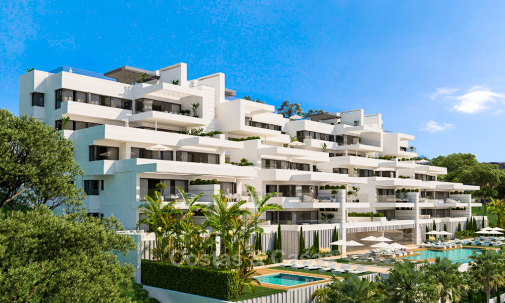 Elegant and spacious new apartments for sale, walking distance from beach and amenities, with sea views, Estepona 8065