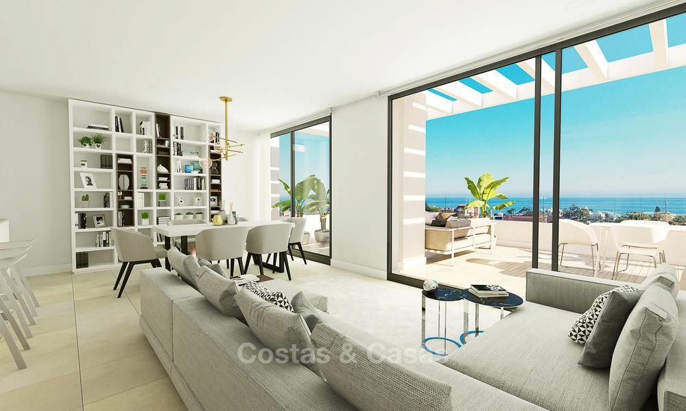 Stunning new modern contemporary apartments with sea views for sale, walking distance to the beach, Estepona, Costa del Sol 9457