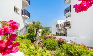 Frontline golf apartments for sale in 4-star gated holiday resort with golf-and sea views in Estepona, Costa del Sol 9904 