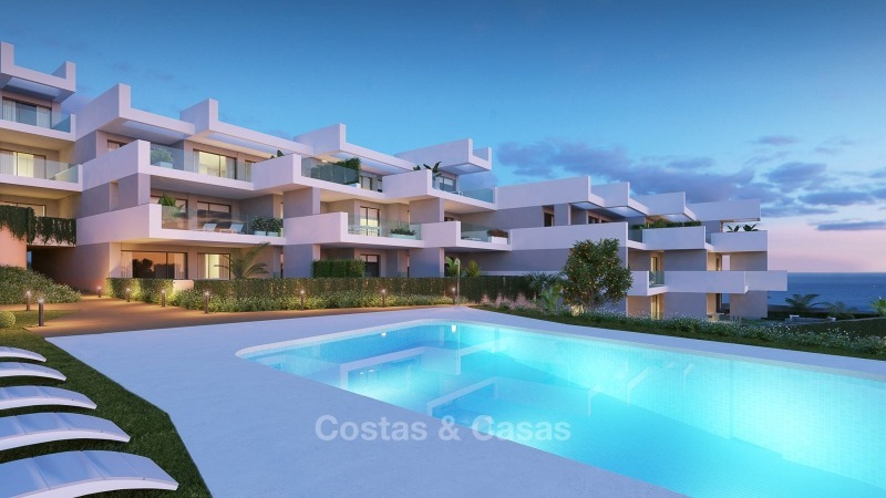 Modern contemporary luxury apartments with stunning sea views for sale, walking distance from the beach, La Duquesa, Manilva, Costa del Sol 10827 