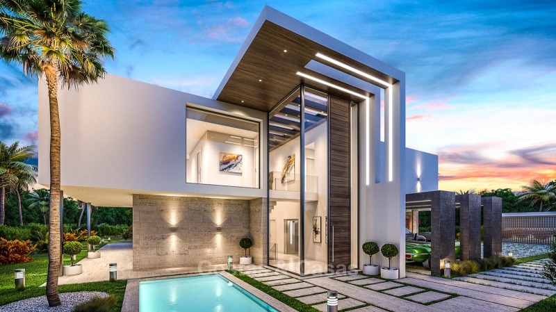 Luxurious contemporary beachside villa for sale, New Golden Mile between Marbella and Estepona 10864 