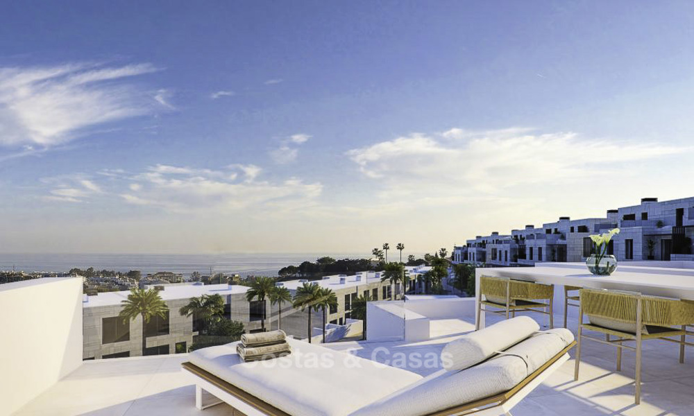 Spacious new modern townhouses with sea views for sale, New Golden Mile between Marbella and Estepona 11594