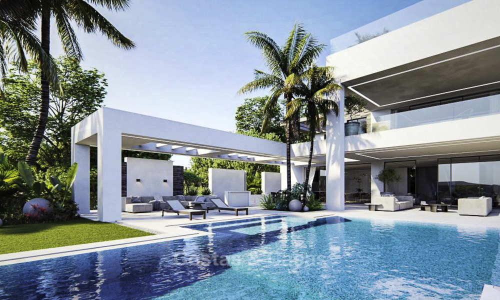 High standing luxury villa in modern contemporary style for sale, frontline golf, Benahavis - Marbella 11726
