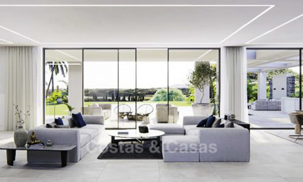 High standing luxury villa in modern contemporary style for sale, frontline golf, Benahavis - Marbella 11728