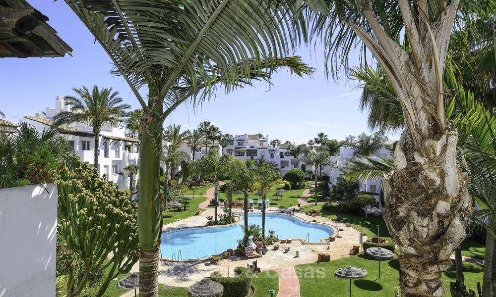 Completely renovated 3 bedroom penthouse apartment for sale in a beachside complex, between Marbella and Estepona 12500