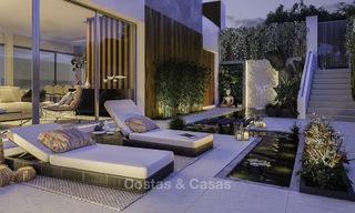Modern semi-detached new luxury houses with stunning sea views for sale in the Golf Valley, Benahavis, Marbella 12976 