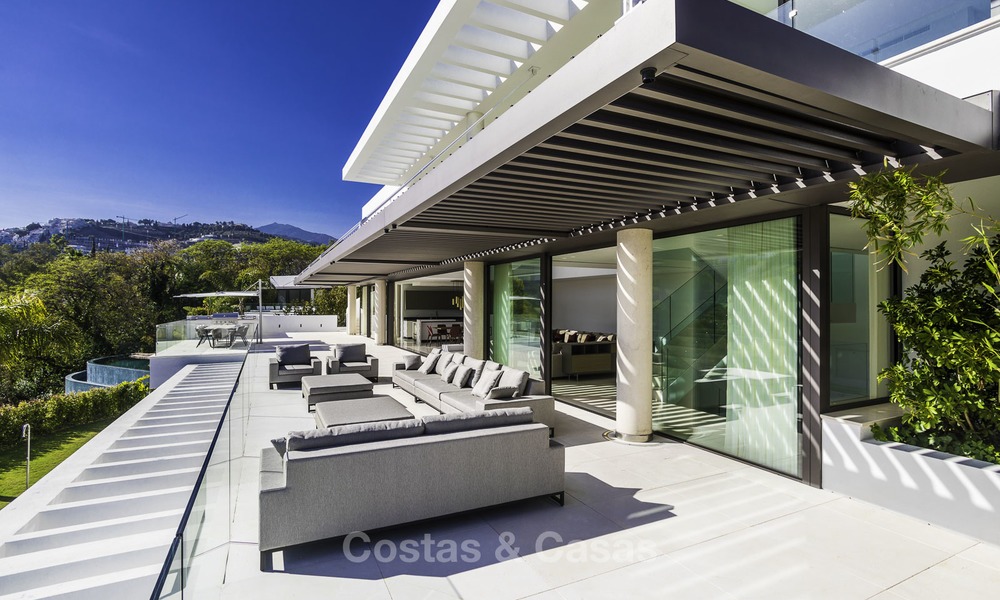 Brand new modern luxury villa with golf and sea views for sale, ready to move into, in a posh golf resort in Nueva Andalucia, Marbella - Benahavis 13253