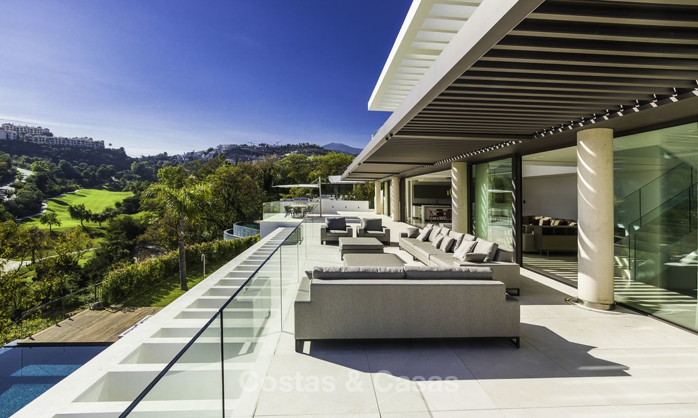 Brand new modern luxury villa with golf and sea views for sale, ready to move into, in a posh golf resort in Nueva Andalucia, Marbella - Benahavis 13254