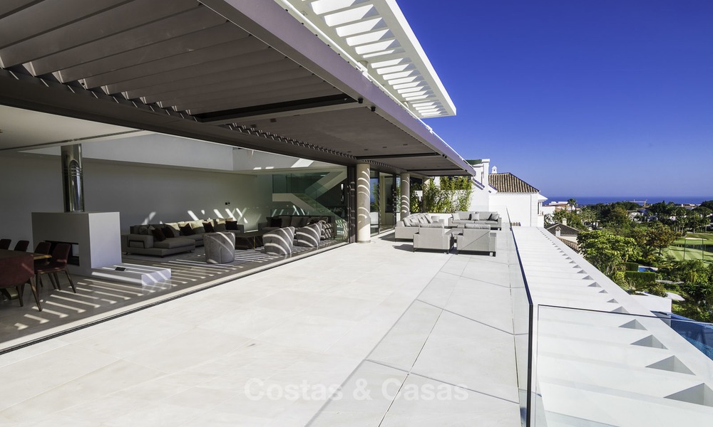 Brand new modern luxury villa with golf and sea views for sale, ready to move into, in a posh golf resort in Nueva Andalucia, Marbella - Benahavis 13259
