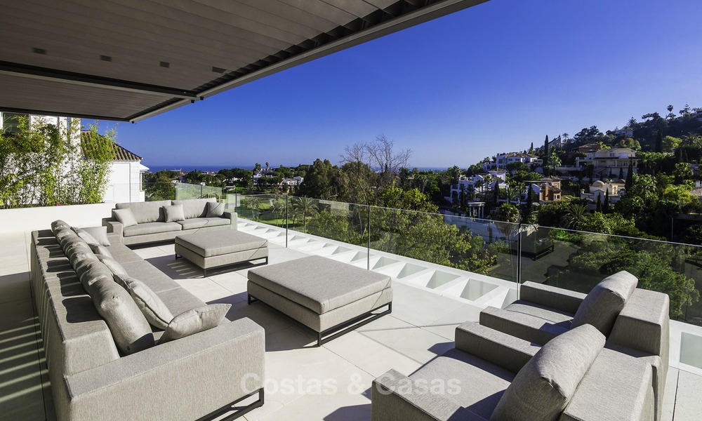 Brand new modern luxury villa with golf and sea views for sale, ready to move into, in a posh golf resort in Nueva Andalucia, Marbella - Benahavis 13262
