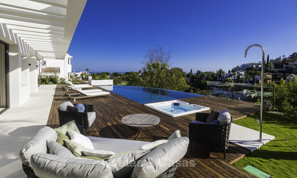 Brand new modern luxury villa with golf and sea views for sale, ready to move into, in a posh golf resort in Nueva Andalucia, Marbella - Benahavis 13263
