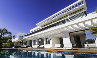 Brand new modern luxury villa with golf and sea views for sale, ready to move into, in a posh golf resort in Nueva Andalucia, Marbella - Benahavis 13265 