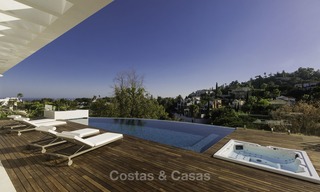 Brand new modern luxury villa with golf and sea views for sale, ready to move into, in a posh golf resort in Nueva Andalucia, Marbella - Benahavis 13267 