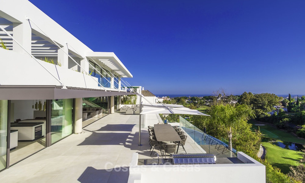Brand new modern luxury villa with golf and sea views for sale, ready to move into, in a posh golf resort in Nueva Andalucia, Marbella - Benahavis 13272