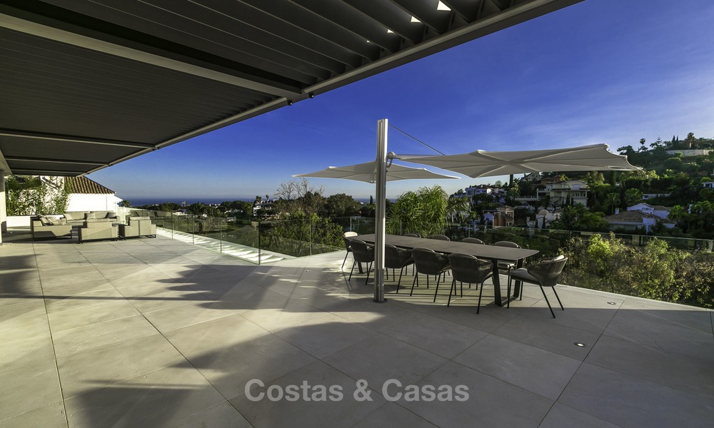 Brand new modern luxury villa with golf and sea views for sale, ready to move into, in a posh golf resort in Nueva Andalucia, Marbella - Benahavis 13276