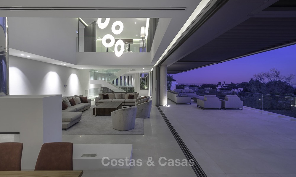 Brand new modern luxury villa with golf and sea views for sale, ready to move into, in a posh golf resort in Nueva Andalucia, Marbella - Benahavis 13300