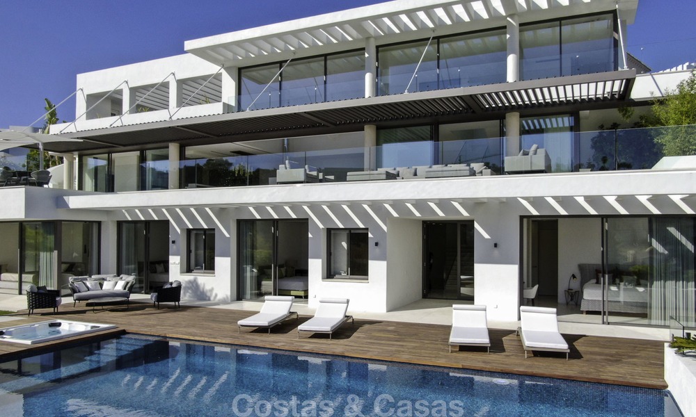 Brand new modern luxury villa with golf and sea views for sale, ready to move into, in a posh golf resort in Nueva Andalucia, Marbella - Benahavis 13306