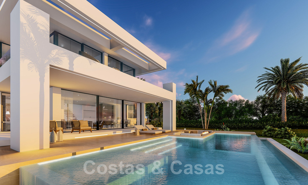 Brand new modern contemporary luxury villas for sale, frontline golf on the New Golden Mile, between Marbella and Estepona 33618