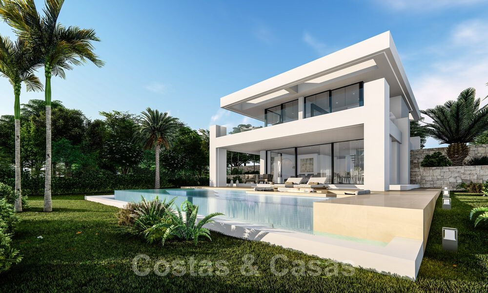 Brand new modern contemporary luxury villas for sale, frontline golf on the New Golden Mile, between Marbella and Estepona 33619