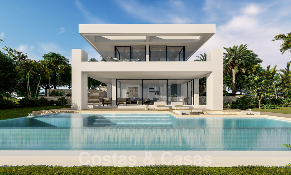 Brand new modern contemporary luxury villas for sale, frontline golf on the New Golden Mile, between Marbella and Estepona 33620