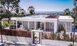 Brand new modern contemporary luxury villas for sale, frontline golf on the New Golden Mile, between Marbella and Estepona 33623 