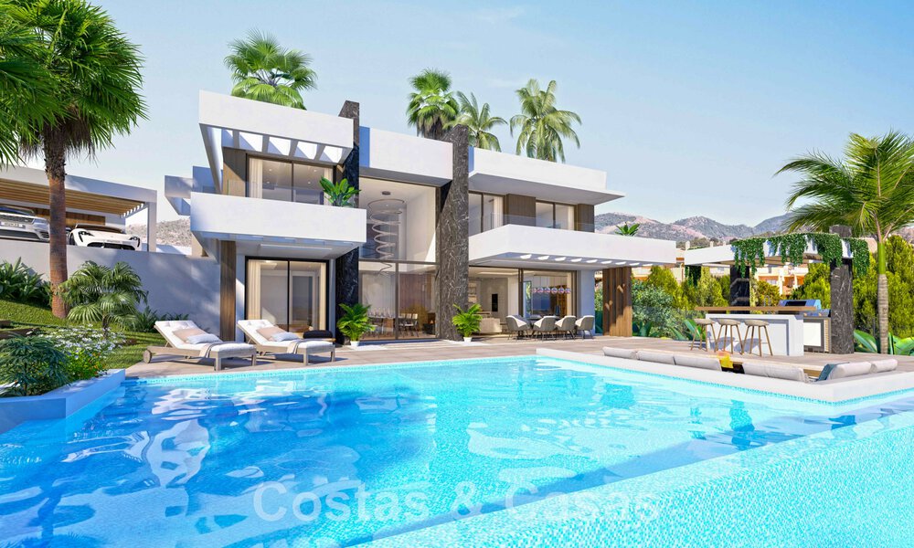 Brand new modern contemporary luxury villas for sale, frontline golf on the New Golden Mile, between Marbella and Estepona 46155