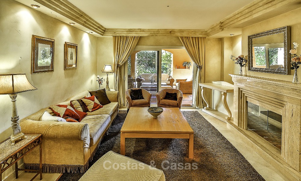 Attractive spacious garden apartment for sale in a prestigious Sierra Blanca complex on the Golden Mile in Marbella 14365