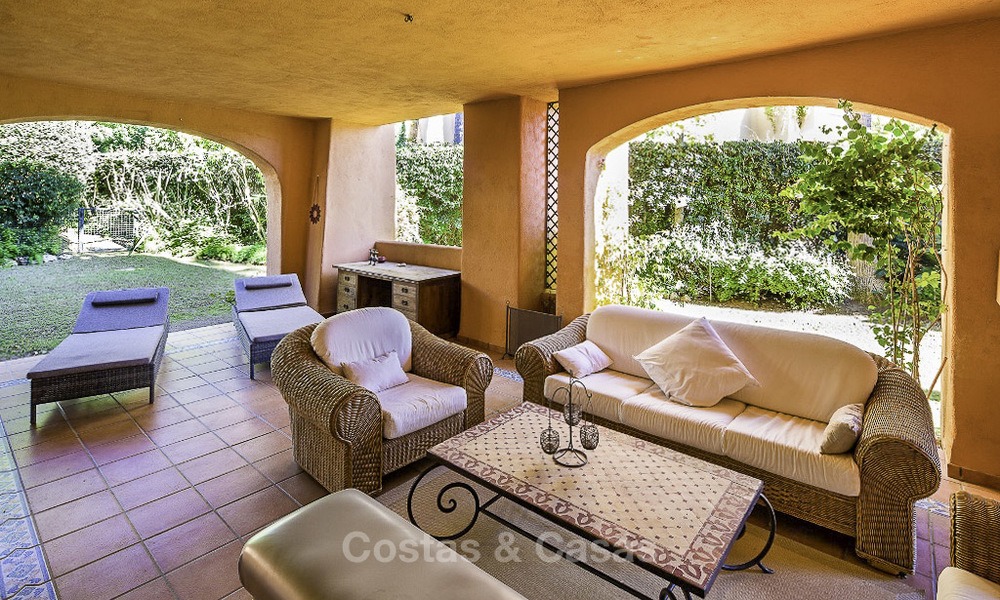 Attractive spacious garden apartment for sale in a prestigious Sierra Blanca complex on the Golden Mile in Marbella 14368
