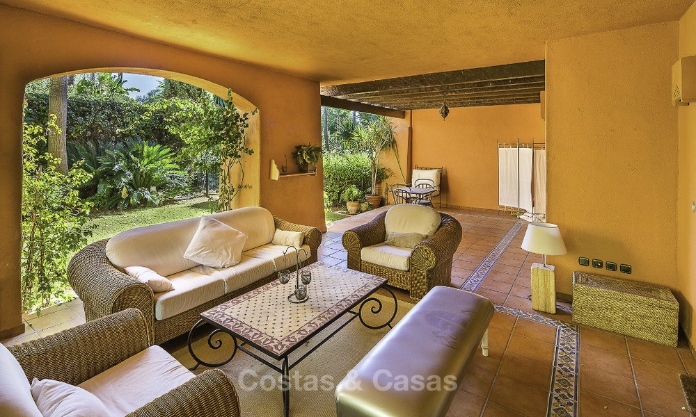 Attractive spacious garden apartment for sale in a prestigious Sierra Blanca complex on the Golden Mile in Marbella 14382