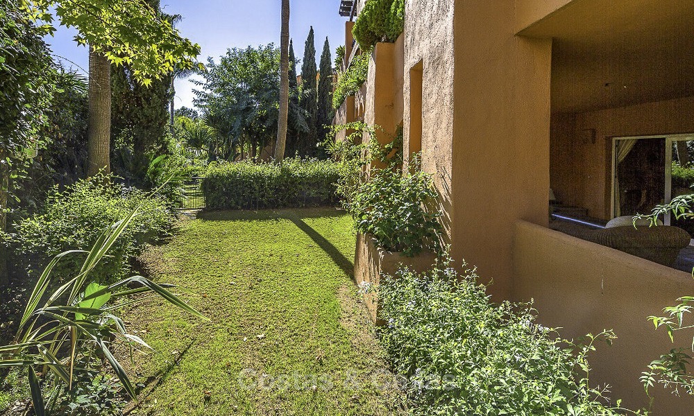 Attractive spacious garden apartment for sale in a prestigious Sierra Blanca complex on the Golden Mile in Marbella 14383