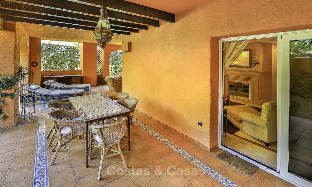Attractive spacious garden apartment for sale in a prestigious Sierra Blanca complex on the Golden Mile in Marbella 14386