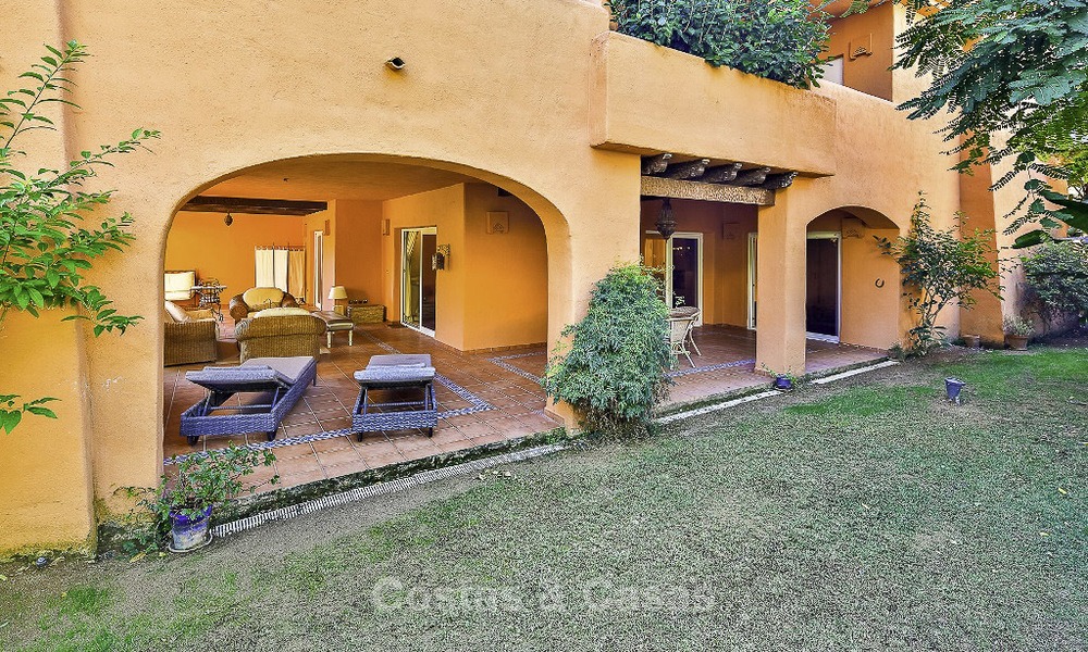 Attractive spacious garden apartment for sale in a prestigious Sierra Blanca complex on the Golden Mile in Marbella 14398