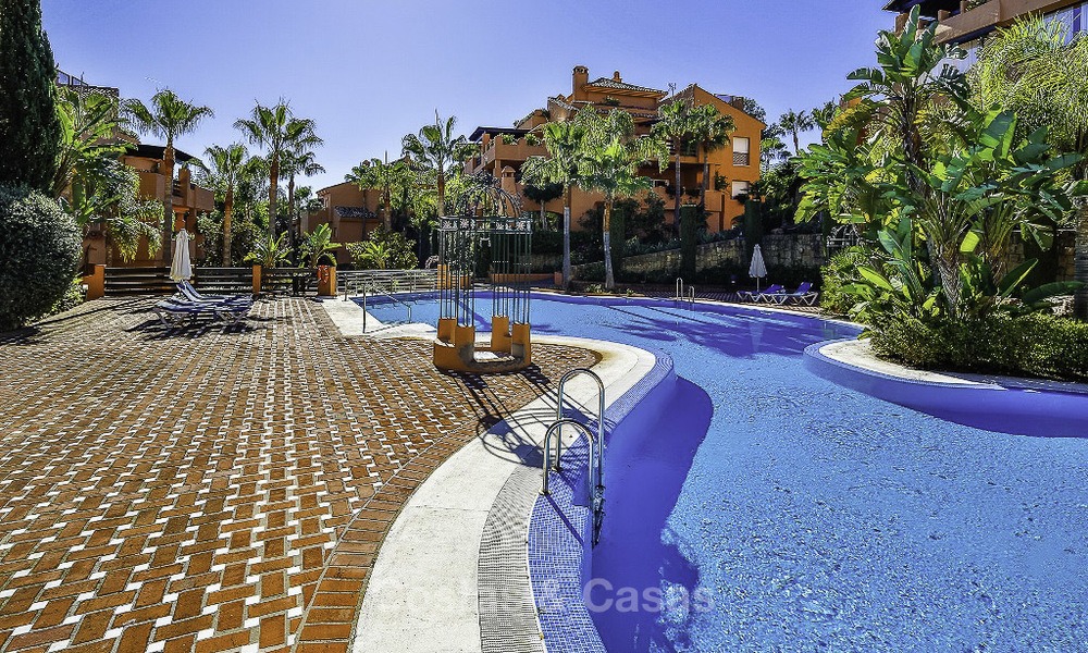 Attractive spacious garden apartment for sale in a prestigious Sierra Blanca complex on the Golden Mile in Marbella 14405