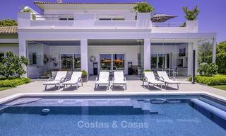 Elegant and very spacious modern-classic villa for sale, frontline golf in Elviria, East Marbella 14901 