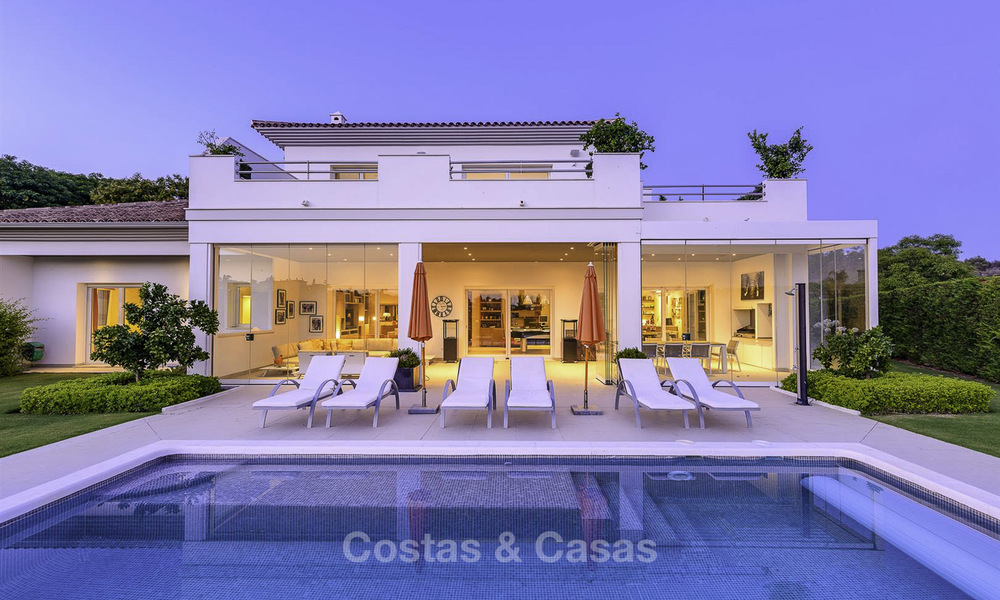 Elegant and very spacious modern-classic villa for sale, frontline golf in Elviria, East Marbella 14903