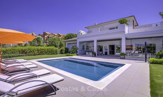 Elegant and very spacious modern-classic villa for sale, frontline golf in Elviria, East Marbella 14906 