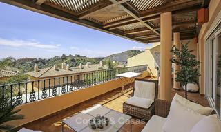 Spacious penthouse apartment with stunning sea views for sale in luxury complex in the Golf Valley, Nueva Andalucia, Marbella 17473 