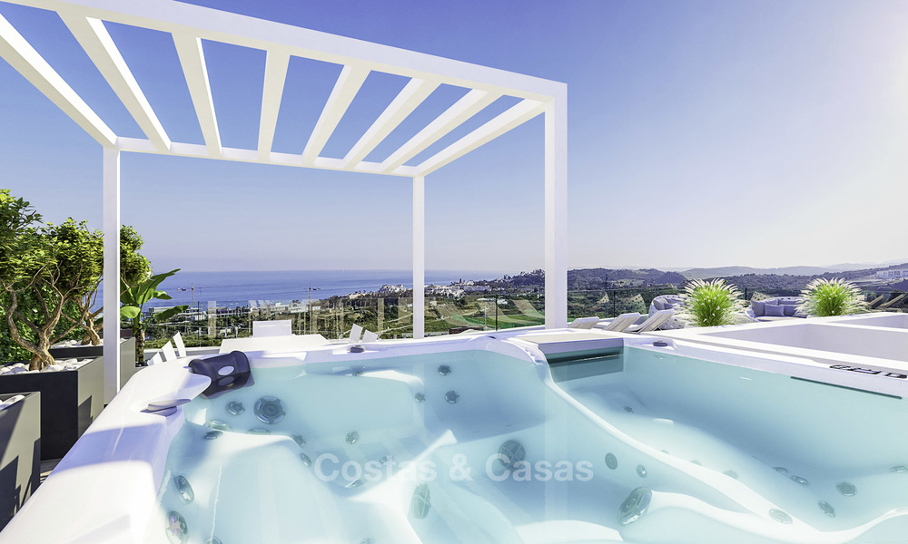 Elegant new modern apartments and penthouses with stunning sea views for sale, walking distance to the beach in Estepona 14990