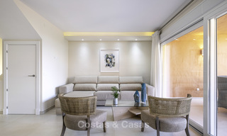 Spacious, fully renovated beachfront townhouse for sale in Estepona. Direct access to the beach and the beach promenade via the communal gardens. 15146 