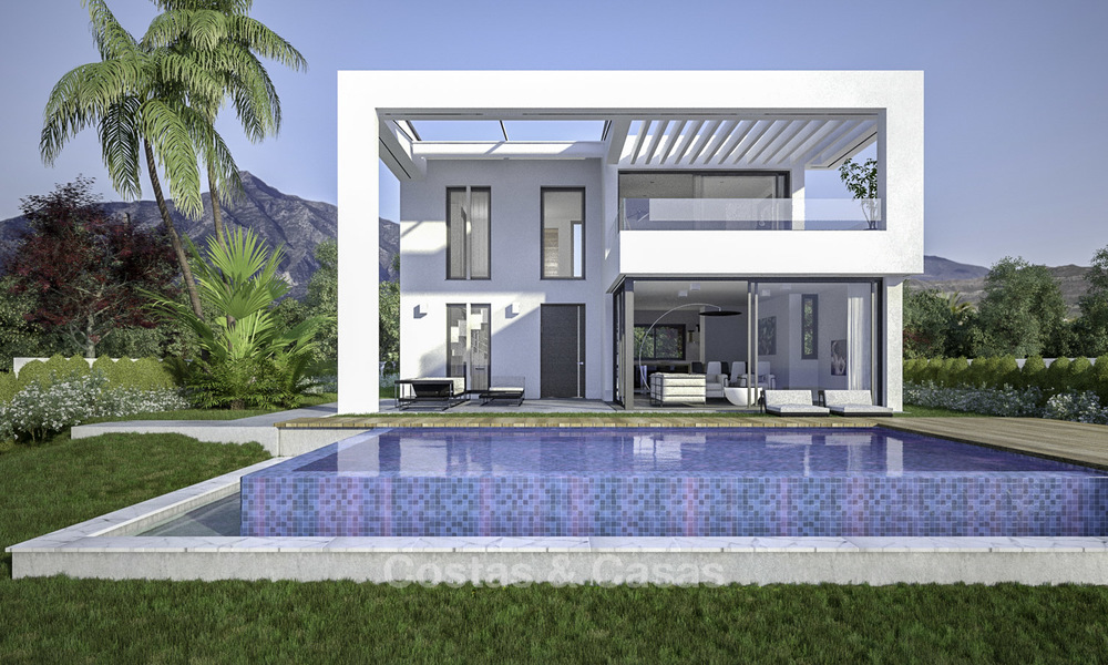 Brand new exclusive villas in contemporary style for sale, with magnificent sea and mountain views, Mijas, Costa del Sol 15193