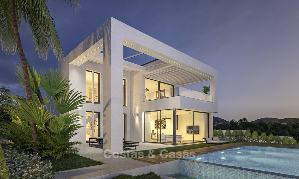 Brand new exclusive villas in contemporary style for sale, with magnificent sea and mountain views, Mijas, Costa del Sol 15194