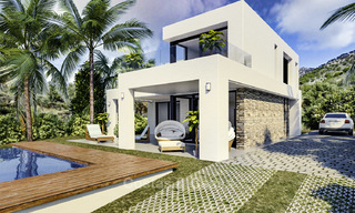 Brand new exclusive villas in contemporary style for sale, with magnificent sea and mountain views, Mijas, Costa del Sol 15198 