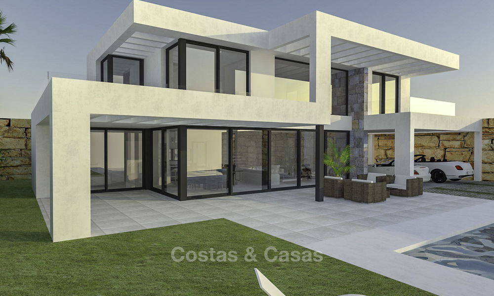 Brand new exclusive villas in contemporary style for sale, with magnificent sea and mountain views, Mijas, Costa del Sol 15215