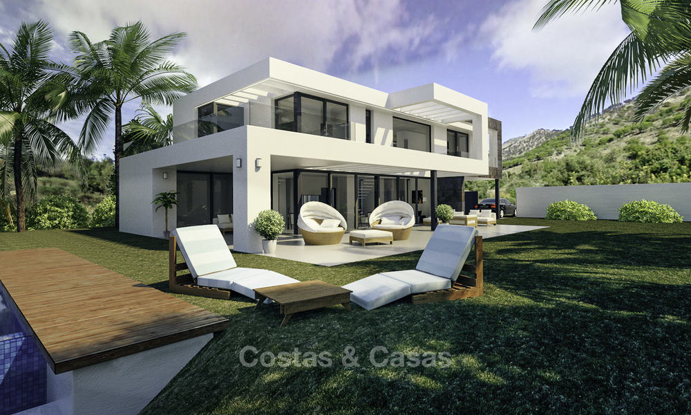 Brand new exclusive villas in contemporary style for sale, with magnificent sea and mountain views, Mijas, Costa del Sol 15217