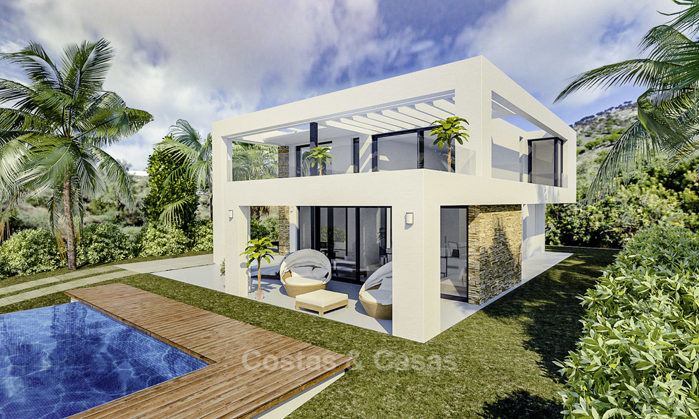 Brand new exclusive villas in contemporary style for sale, with magnificent sea and mountain views, Mijas, Costa del Sol 15226